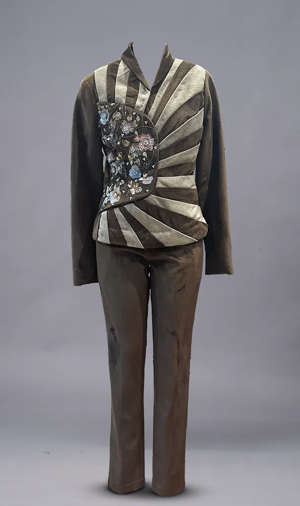 BROWN BEIGE SEQUINED HARP Co-ord Set (LN0008)