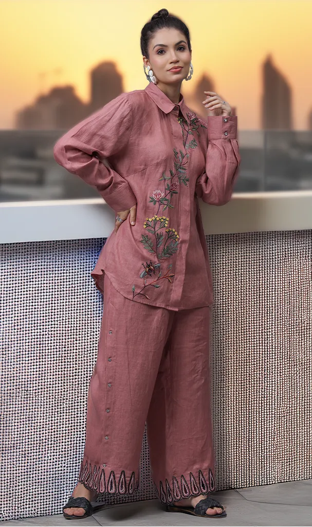 Onion Pink Floral Cordset (LN00144)