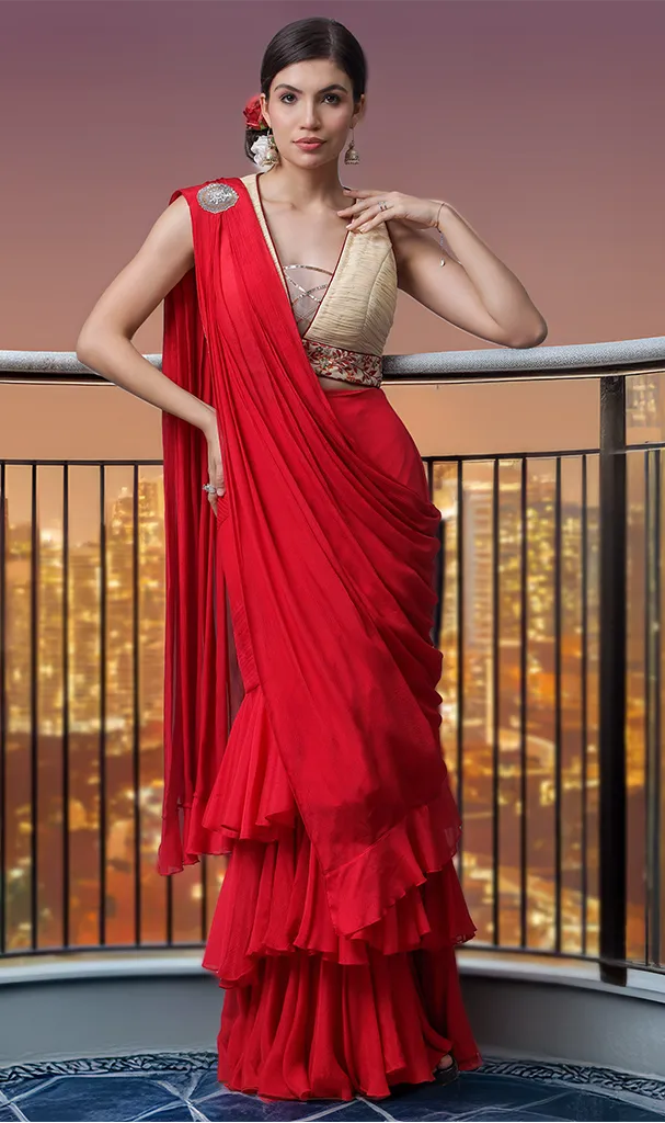 Stylish Senorita Saree ( Blouse & Skirt ) (LN0097)