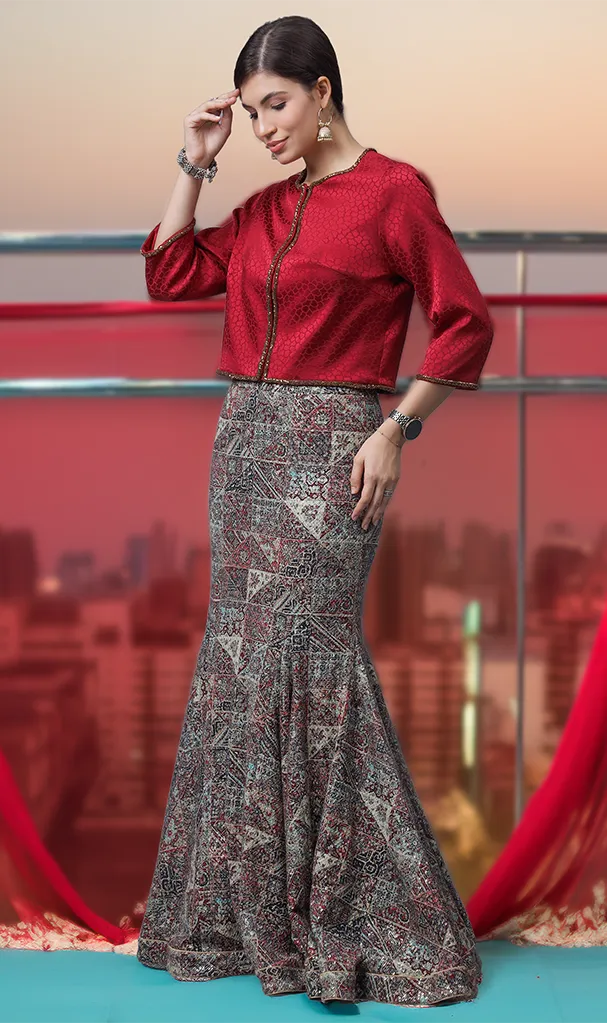 Senorita Lehenga Jacket & Panelled Skirt (LN00133)