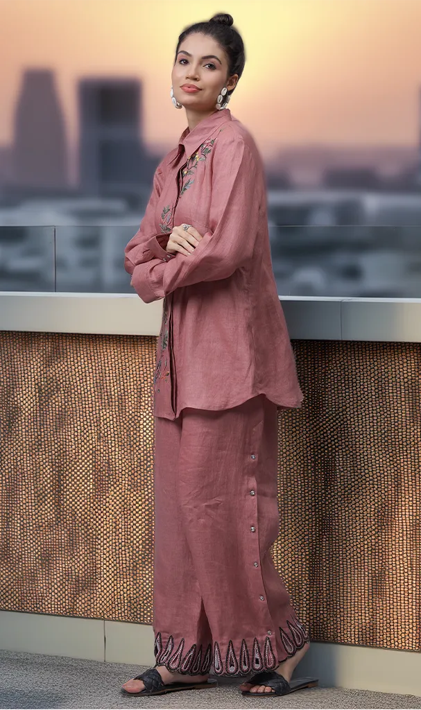 Onion Pink Floral Cordset (LN00144)