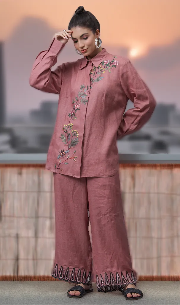 Onion Pink Floral Cordset (LN00144)