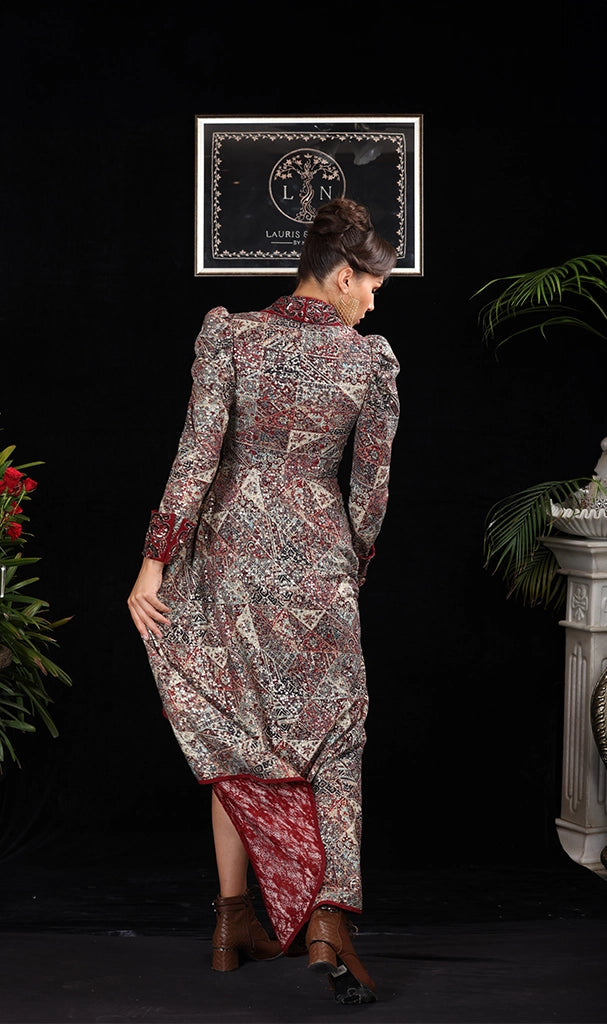 Printed Georgette Long Coat (LN0037)