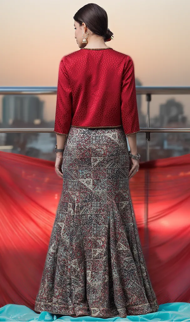 Senorita Lehenga Jacket & Panelled Skirt (LN00133)