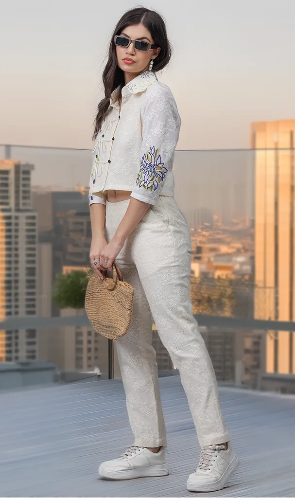 Off-White Cutwork Cordset (LN00147)