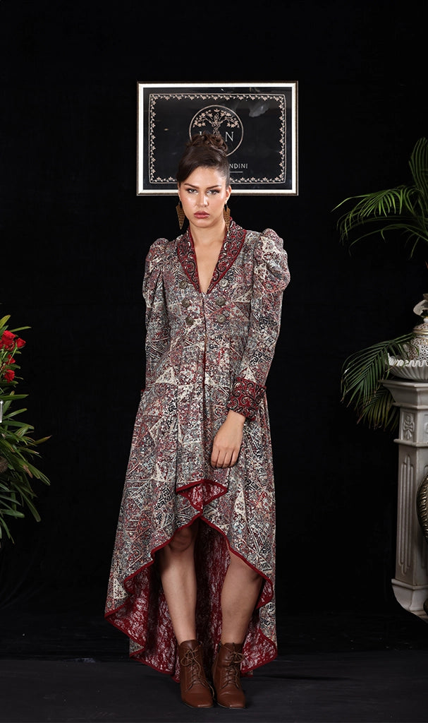 Printed Georgette Long Coat (LN0037)