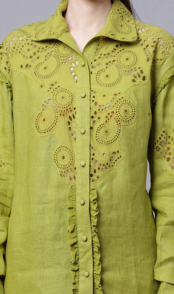 Olive green Cord set ( LN0048 )